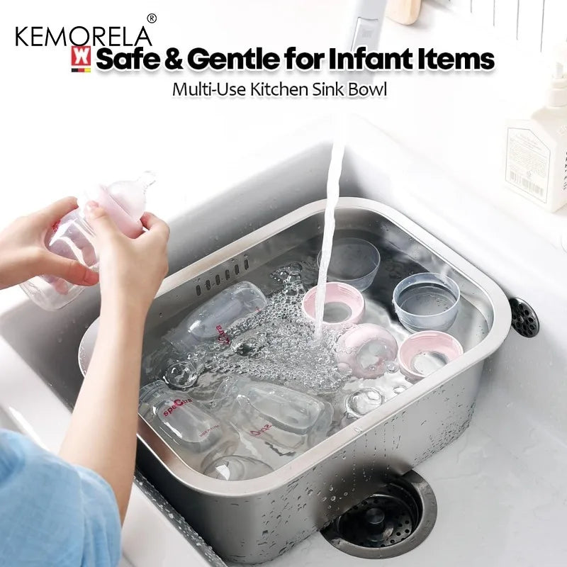 10L Stainless Steel Dishpan – Large Kitchen Wash Basin & Tub