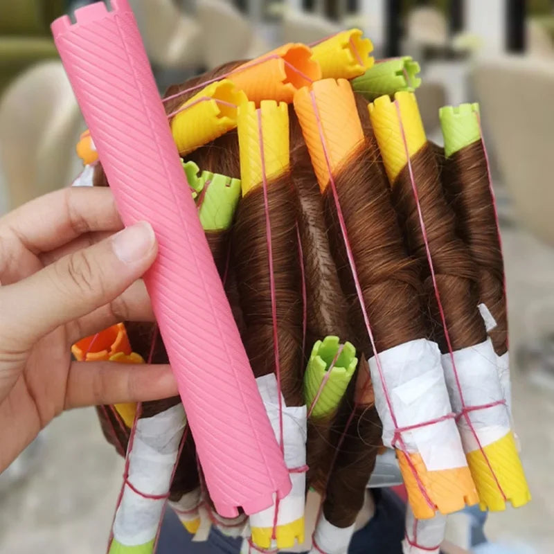 DIY Heatless Lengthened Hair Roller Stick Perm Tools Hollow Design