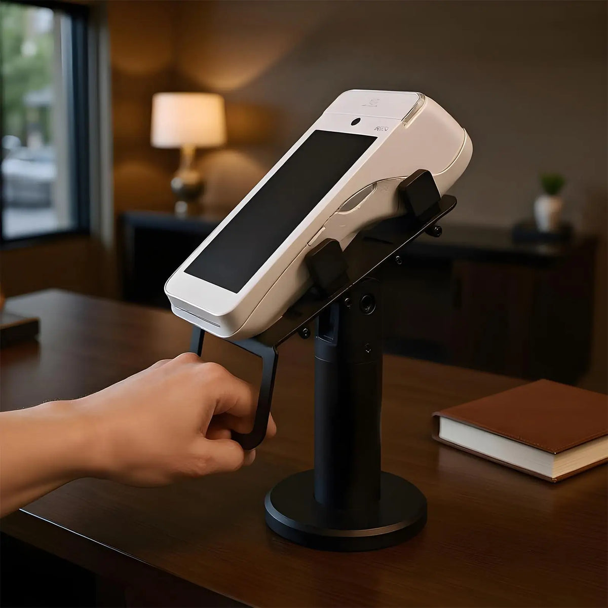 360° Rotating POS Stand – Adjustable Card Reader Bracket