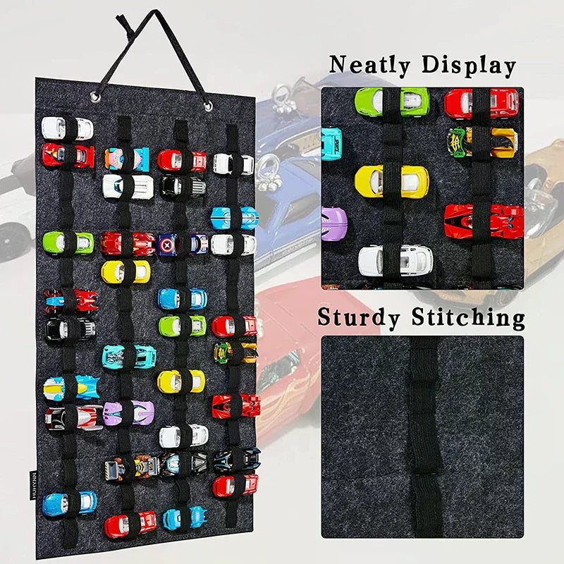 Wall Hanging Toy Car Organizer – Large Capacity Storage Bag