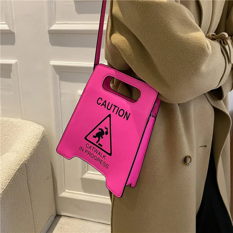 Novelty "Catwalk in Progress" PU Leather Crossbody Bag