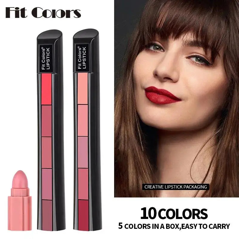 Fit Colors Velvet Matte Lipstick Set – 5 Shades, Long-Lasting