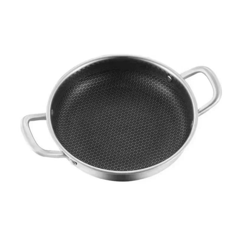 CHANSUNRUN 28cm Stainless Steel Honeycomb Nonstick Frying Pan