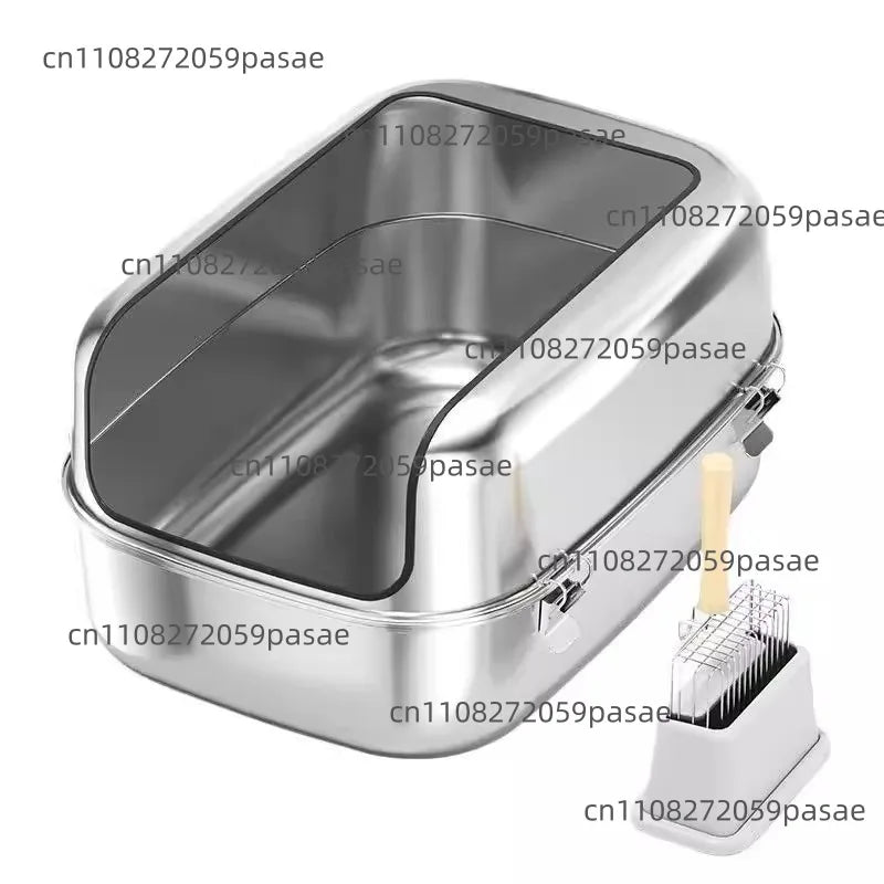 Extra Large Stainless Steel Cat Litter Box – High-Sided