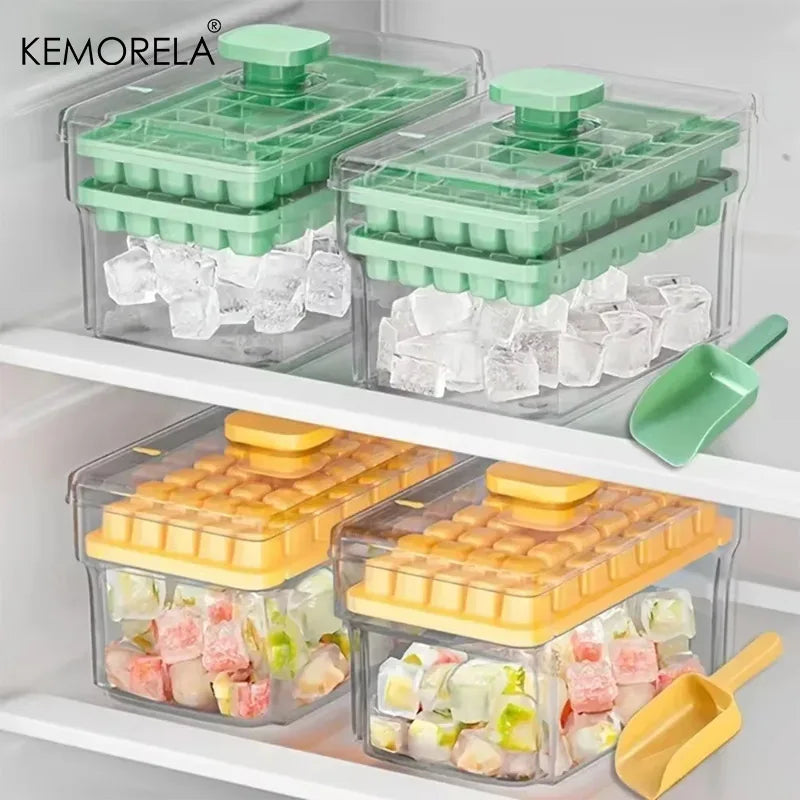68-Grid Ice Cube Tray with Lid & Storage Box | Easy Release