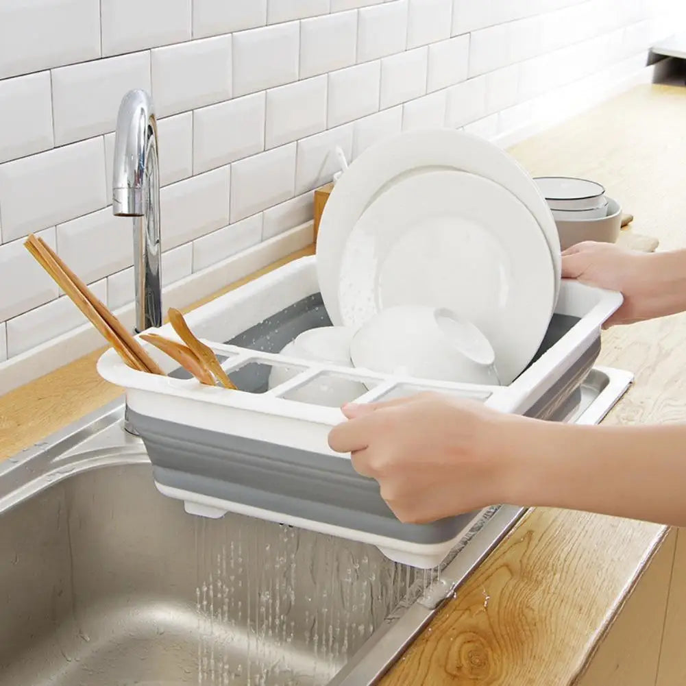 Foldable Dish Drying Rack with Cutlery Slots | RV & Kitchen