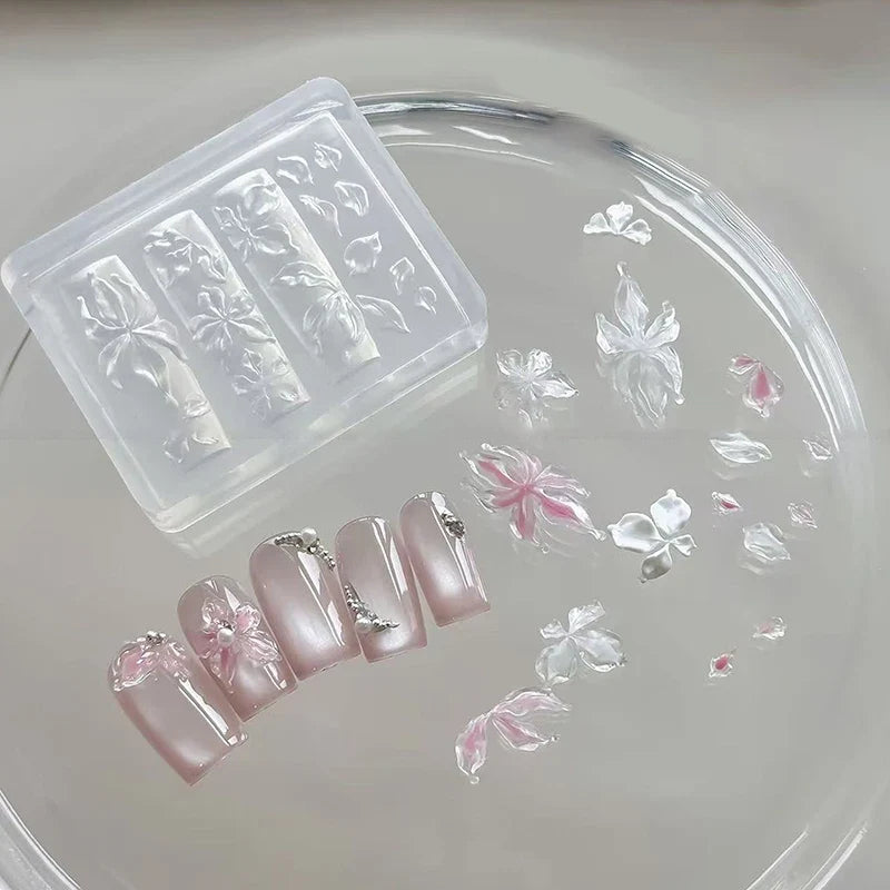 3D Silicone Nail Art Mold – Lily, Starfish & Seashell Design
