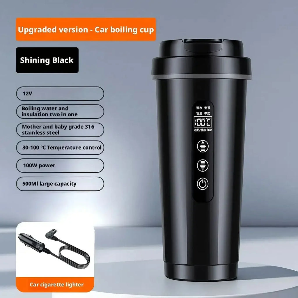 Portable Car Electric Kettle 12V/24V | 500ml Travel Hot Water Pot
