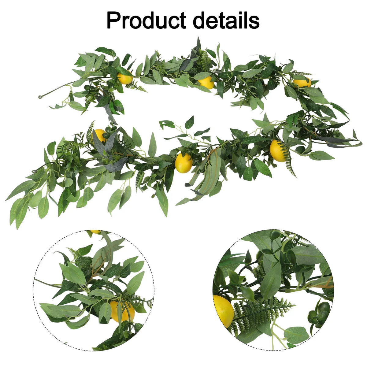 180cm Artificial Lemon Vine – Faux Willow Leaf Wedding Decor