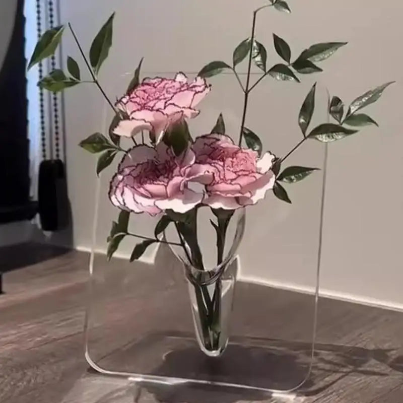 Clear Acrylic Frame Flower Vase – Modern Home Décor