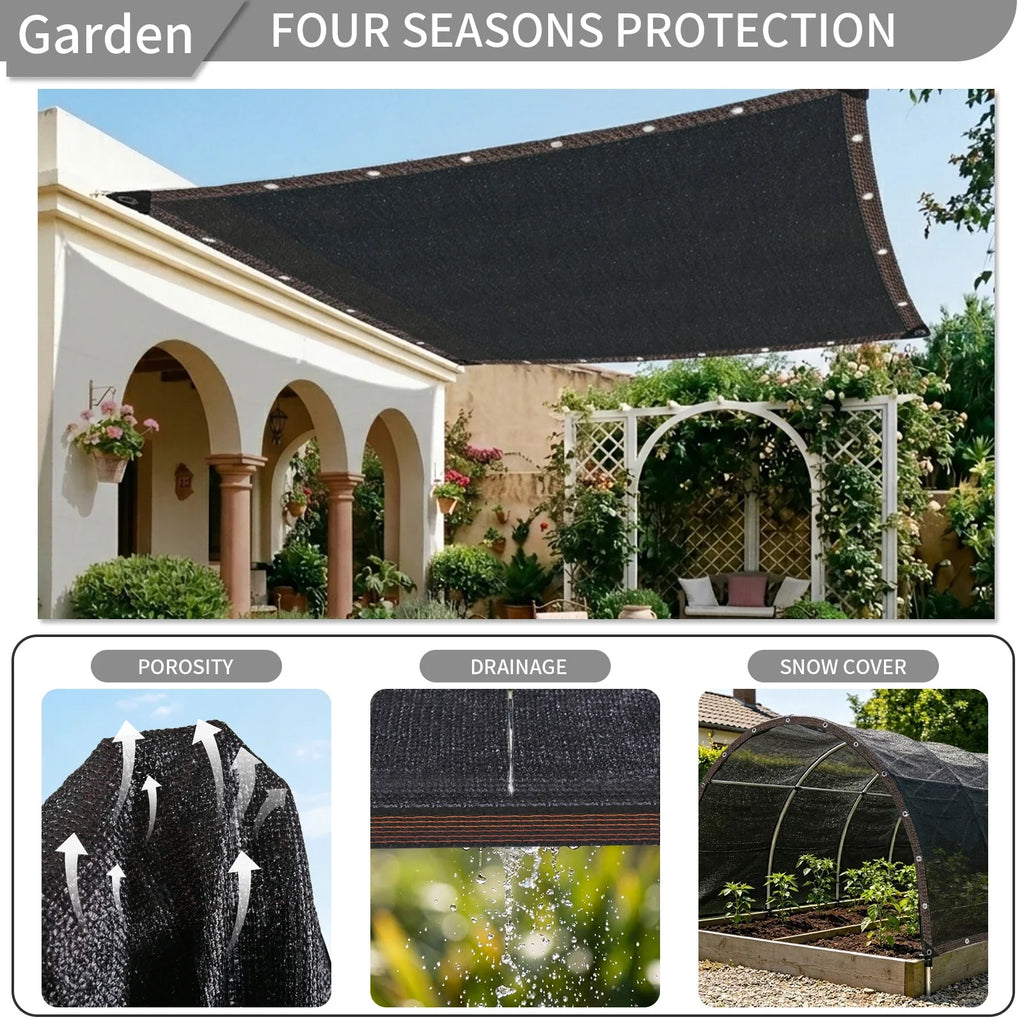 50% HDPE Sun Shade Cloth with Grommets | Garden & Patio