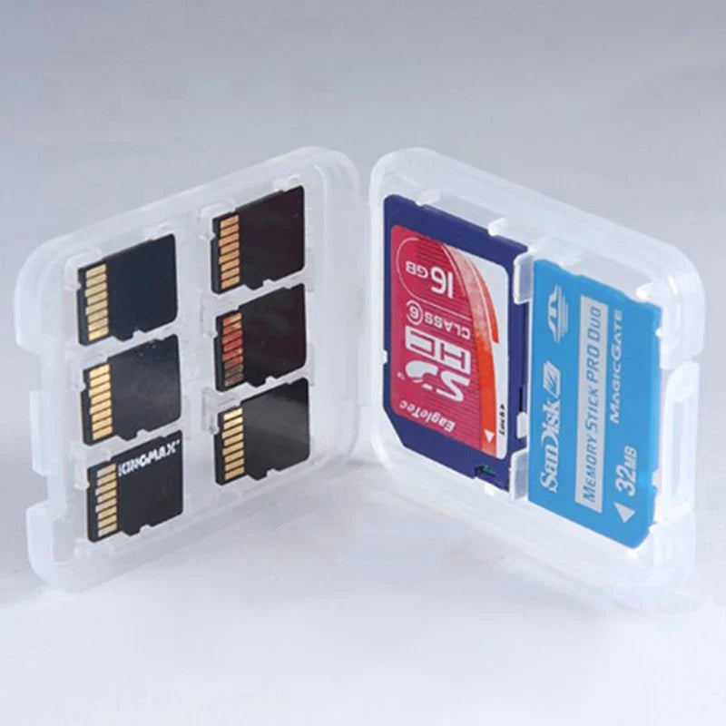 Transparent Memory Card Case – Holds 6 TF & MS Cards