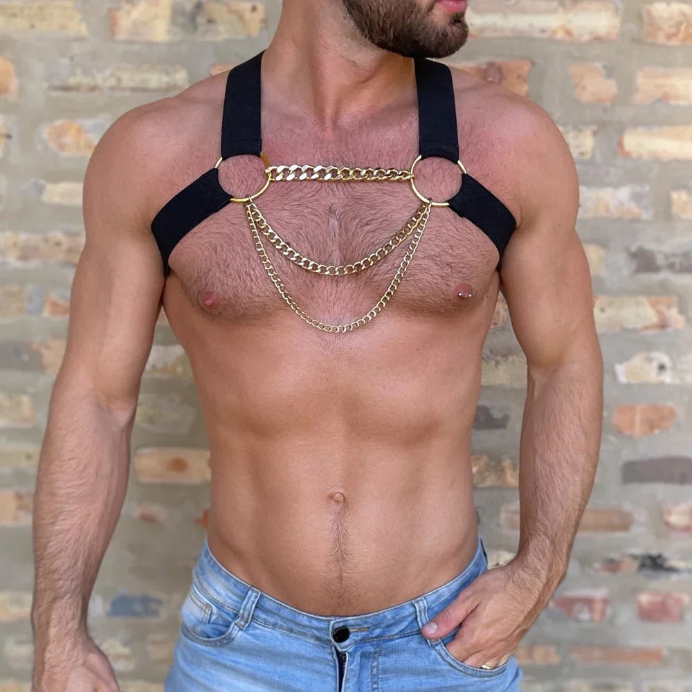 Men Harness Belts Fetish Gay Clothing Sex Rave Sexual Elasticit Chest