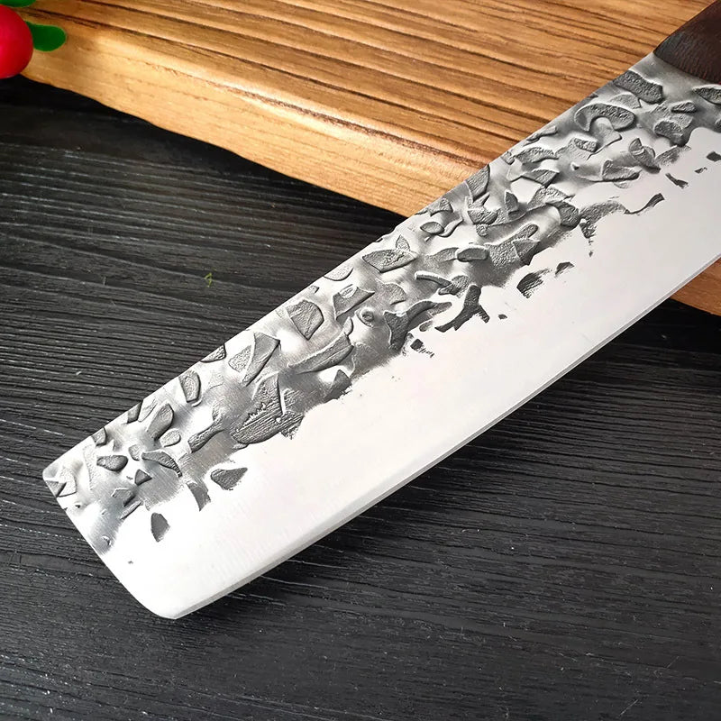 Forged Nakiri Cleaver Knife – Stainless Steel & Wenge Wood