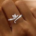 Huitan Cat Ring – Cubic Zirconia Adjustable Opening Ring