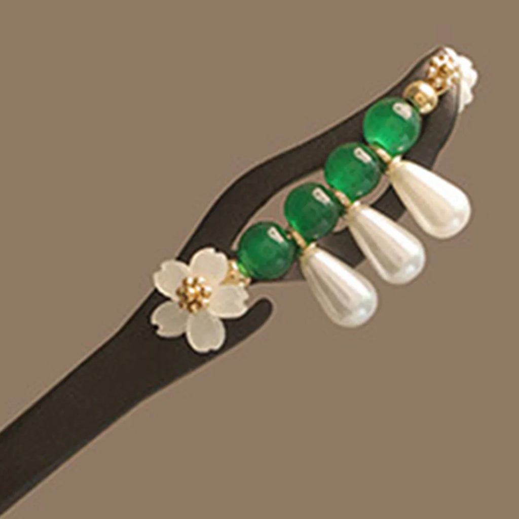 Chinese Floral Hair Chopsticks | Pearl Flower Wood Hair Stick