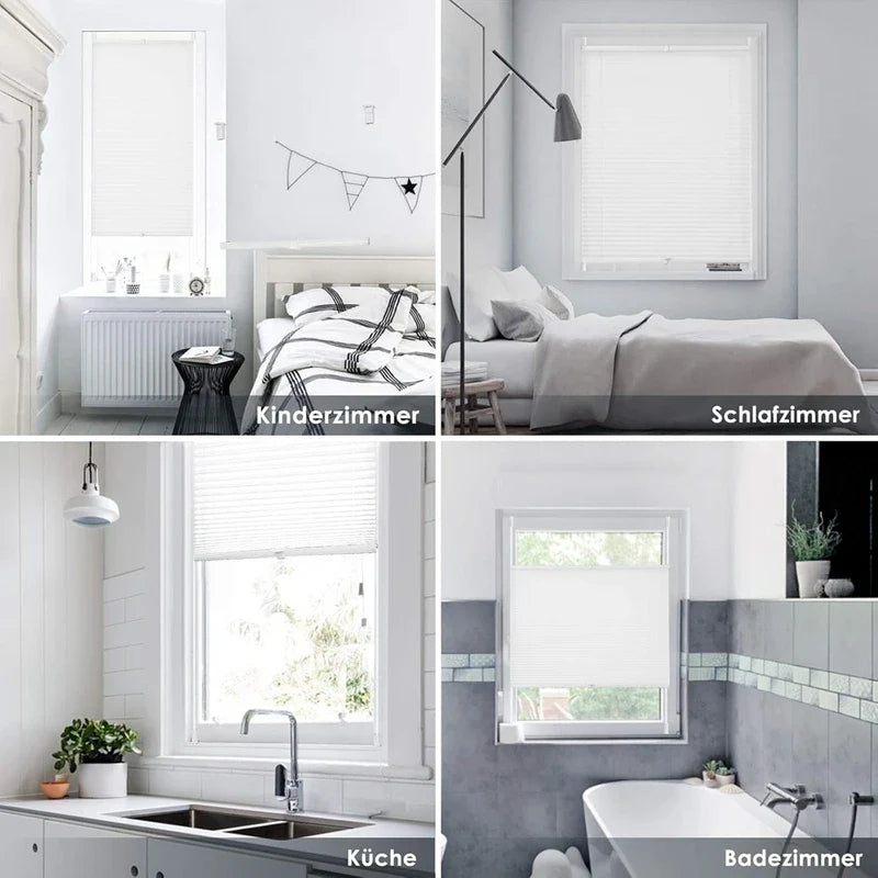 No-Drill Pleated Window Blind Klemmfix Folding Roller Shade