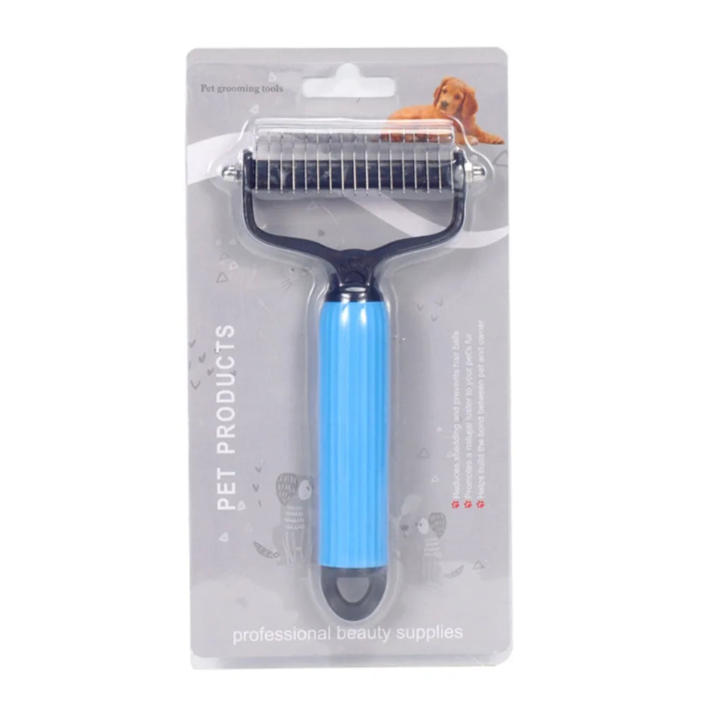 Dual Sided Stainless Steel Pet Grooming Comb Smooth Fur Tidying Tool
