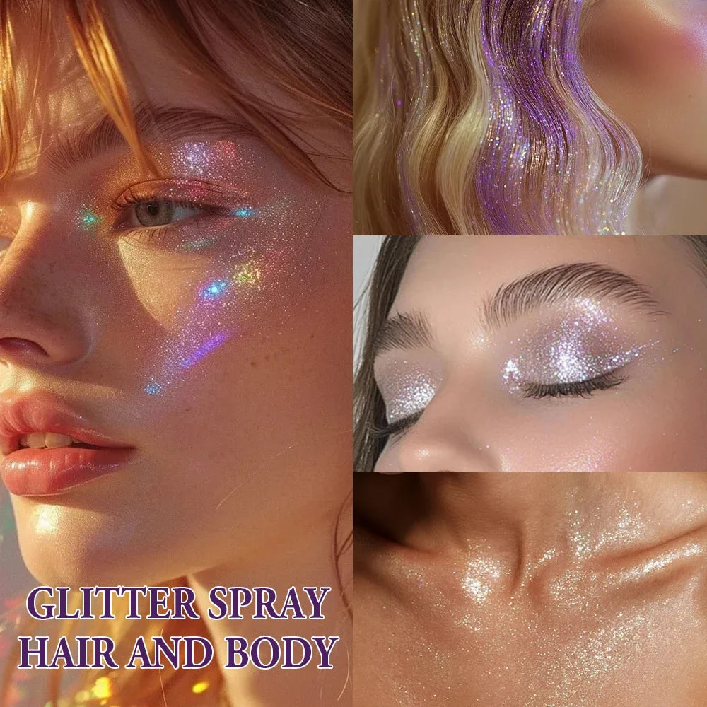 Yellow Glitter Spray 100ml – Shimmer Mist for Hair, Body & Clothes