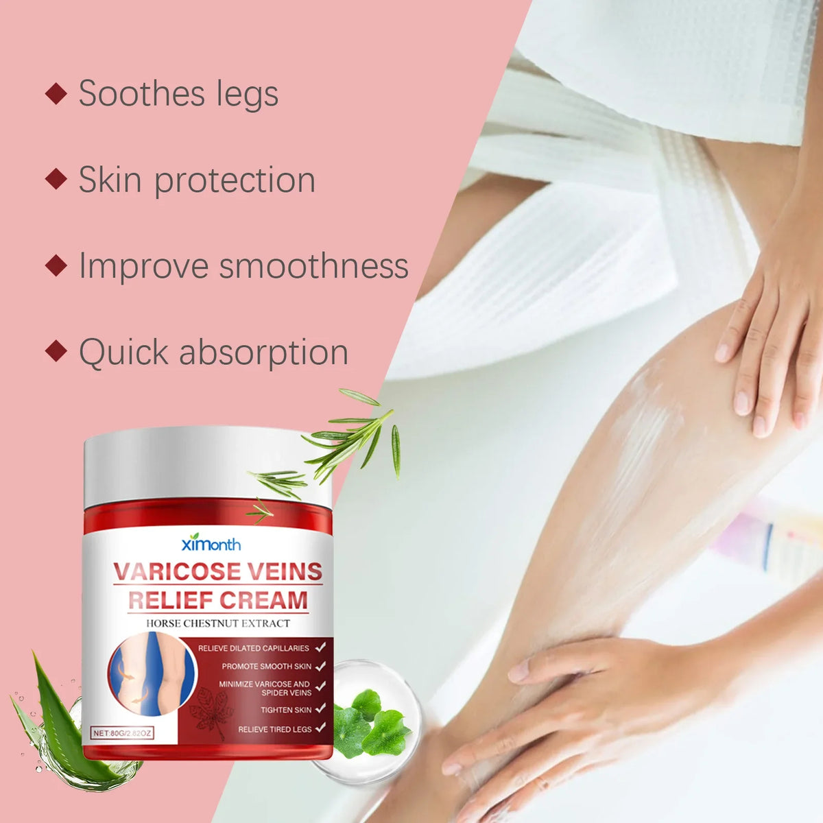 Ximonth Varicose Vein Relief Cream | Leg Swelling & Circulation