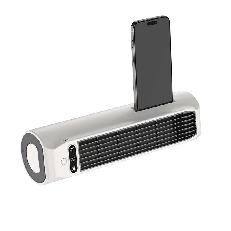 Cross-Flow Tower Fan – Desktop, Wall-Mount & Phone Holder