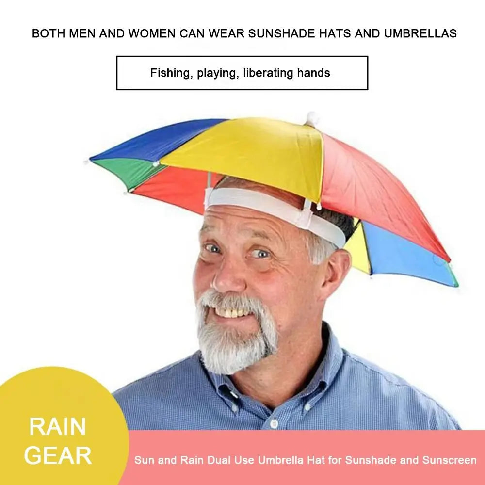 Foldable Hands-Free Umbrella Hat for Sun & Rain | Outdoor Cap