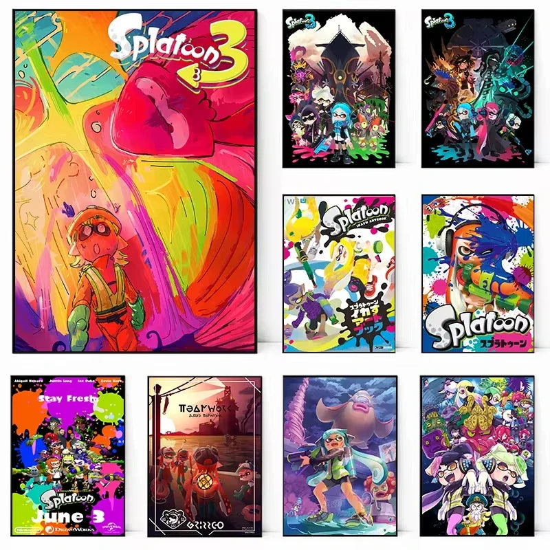 Splatoon 3 Anime Canvas Poster | Gaming Wall Art Print