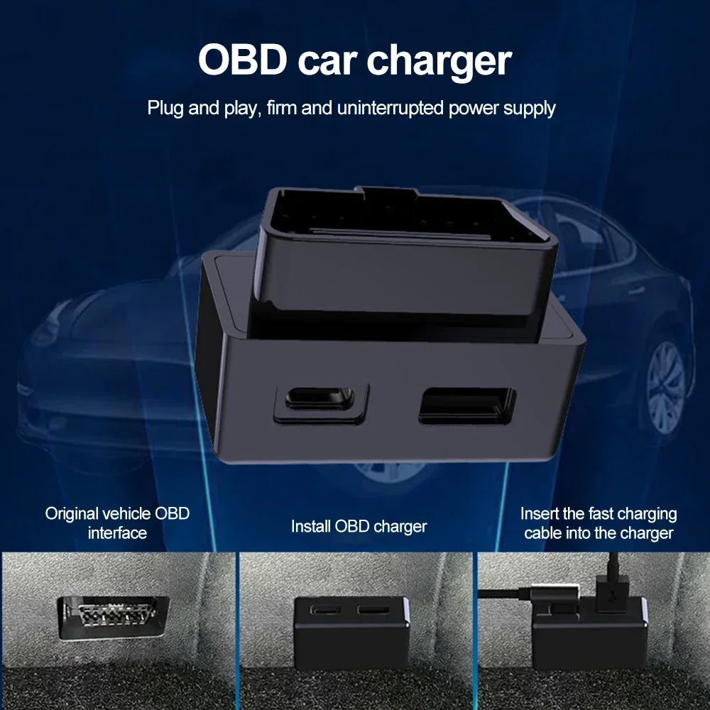 Tesla Model 3/Y/X/S OBD Charger Splitter – Dual USB Adapter