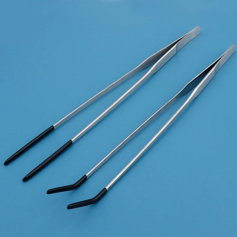 Reptile Feeding Tongs with Rubber Tips – Straight & Curved Tweezers