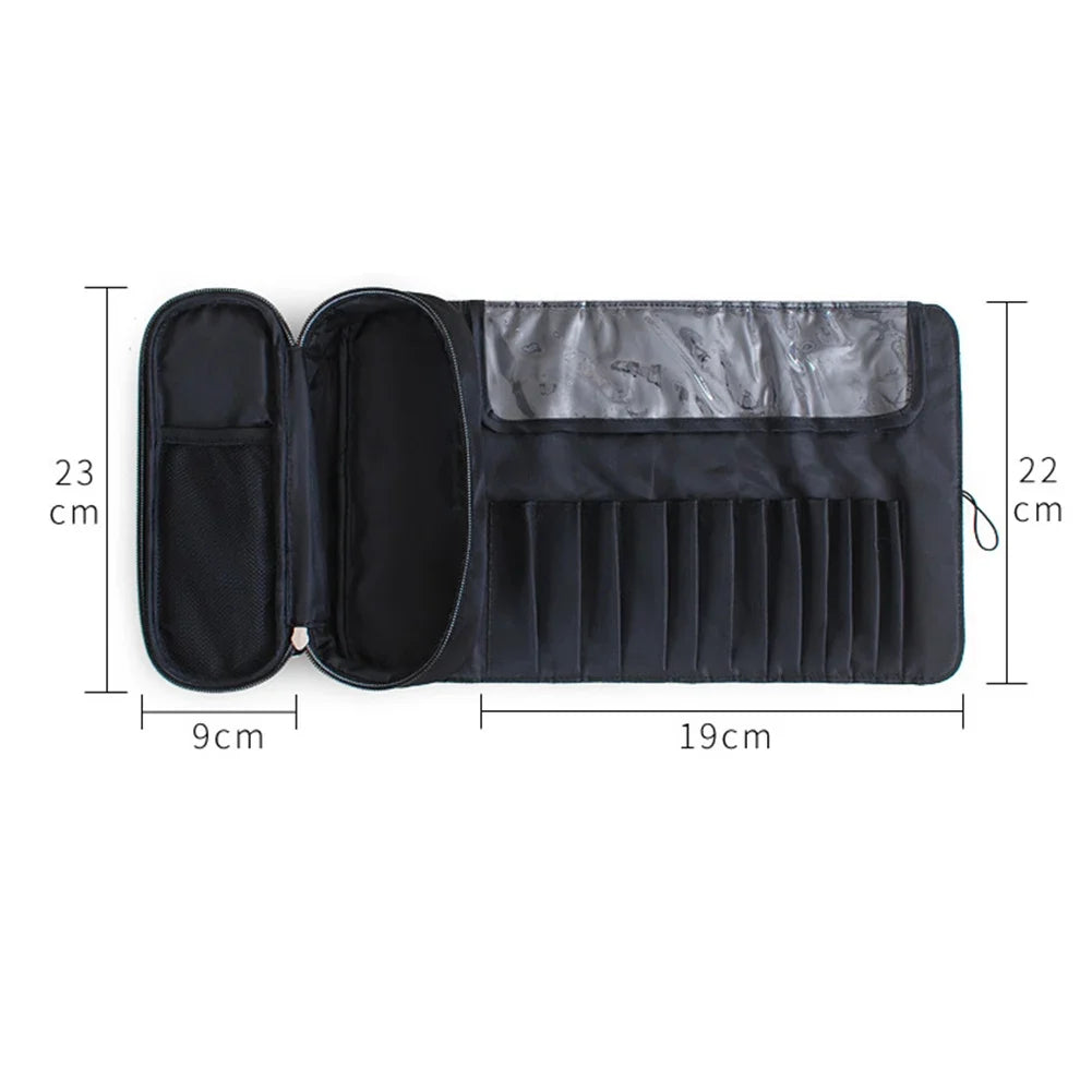 Rolling Makeup Brush Bag – Travel Cosmetics Organizer