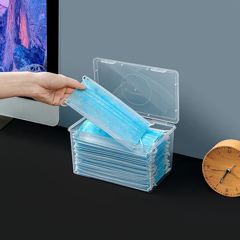 Dustproof Storage Box with Lid – Wipes & Mask Organizer