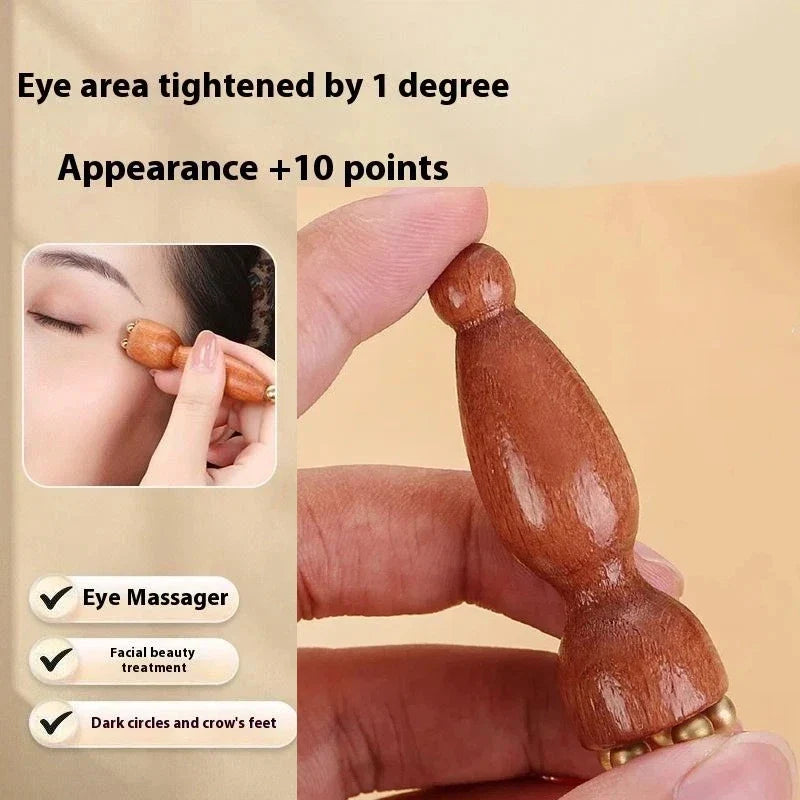 Wooden Eye Massage Stick – Dual-End Gua Sha Facial Roller