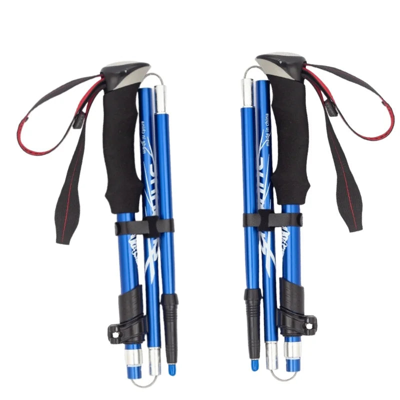 Folding Aluminum Hiking Stick – Lightweight 5-Section Staff