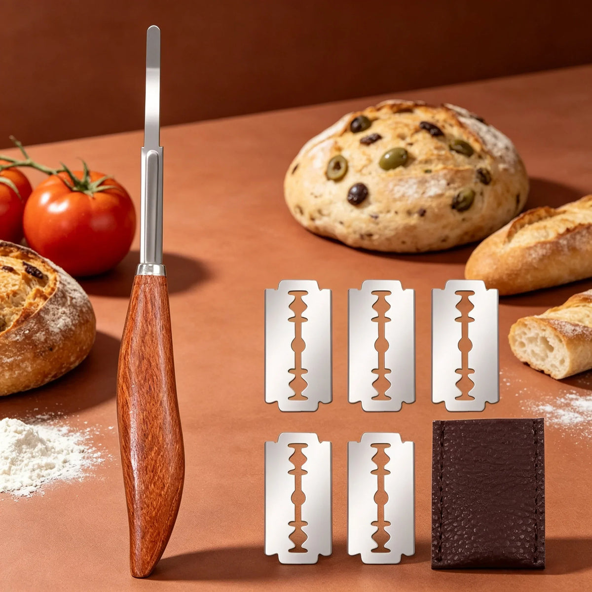 Bread Scoring Knife – Wooden Handle Bread Lame & Dough Tool