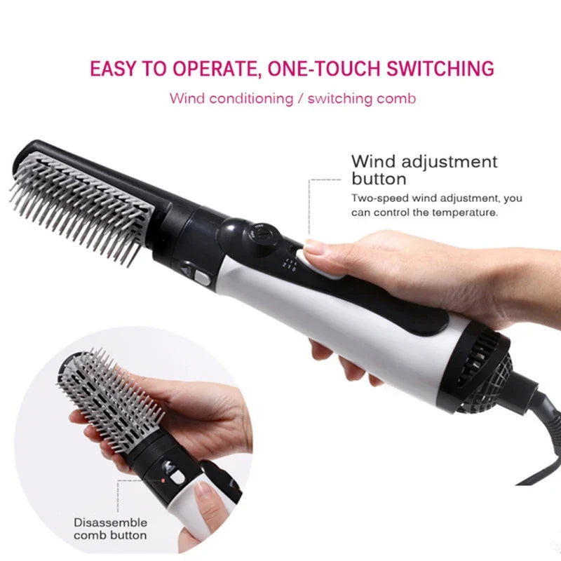 2-in-1 Hot Air Brush Hair Dryer & Straightener Volumiser
