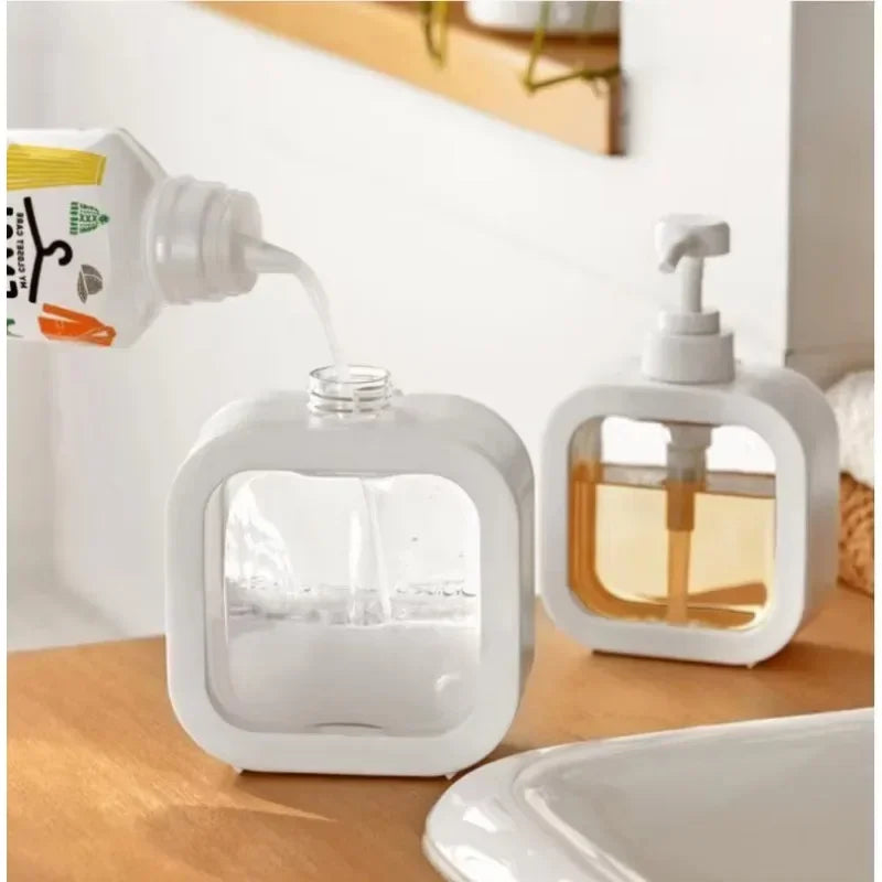 300/500ml Refillable Soap Dispenser – Pump Bottle for Bathroom
