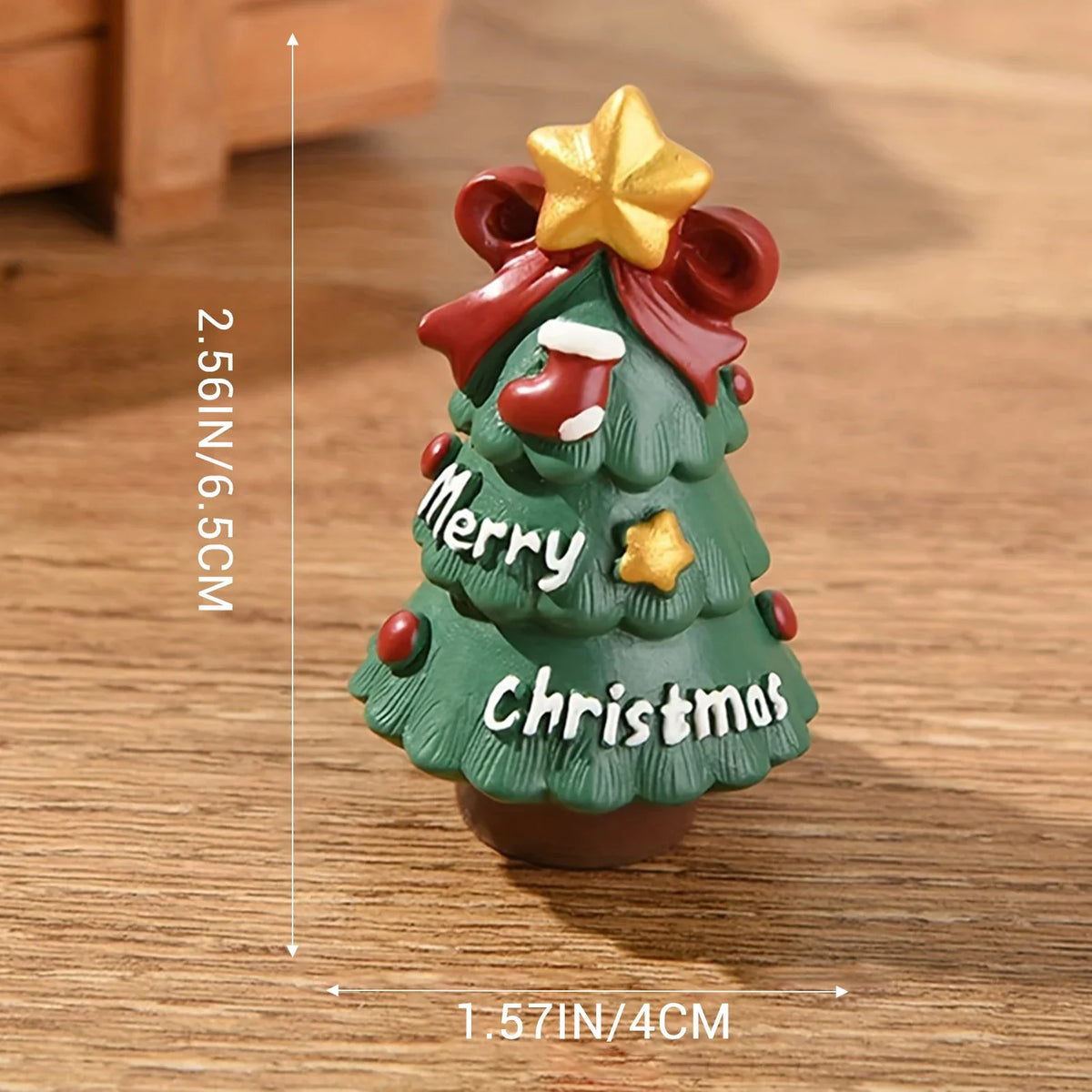 Resin Christmas Ornaments – Mini Santa Snowman Tree Figurines
