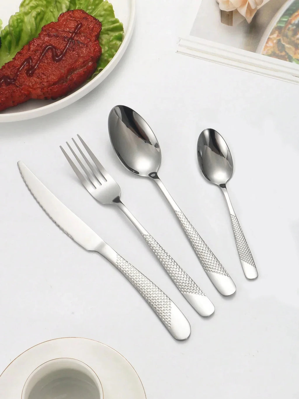 24-Piece Star Diamond Stainless Steel Cutlery Set – Serves 6