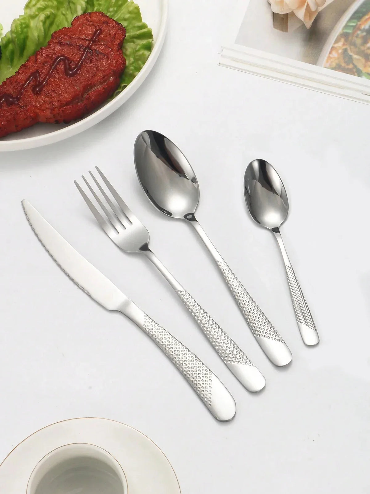 24-Piece Star Diamond Stainless Steel Cutlery Set – Serves 6