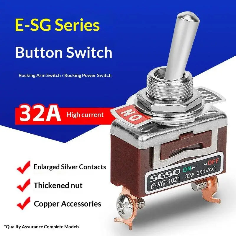 E-SG Self-Locking Rocker Toggle Switch 32A 250VAC 2/3/4/6 Pin