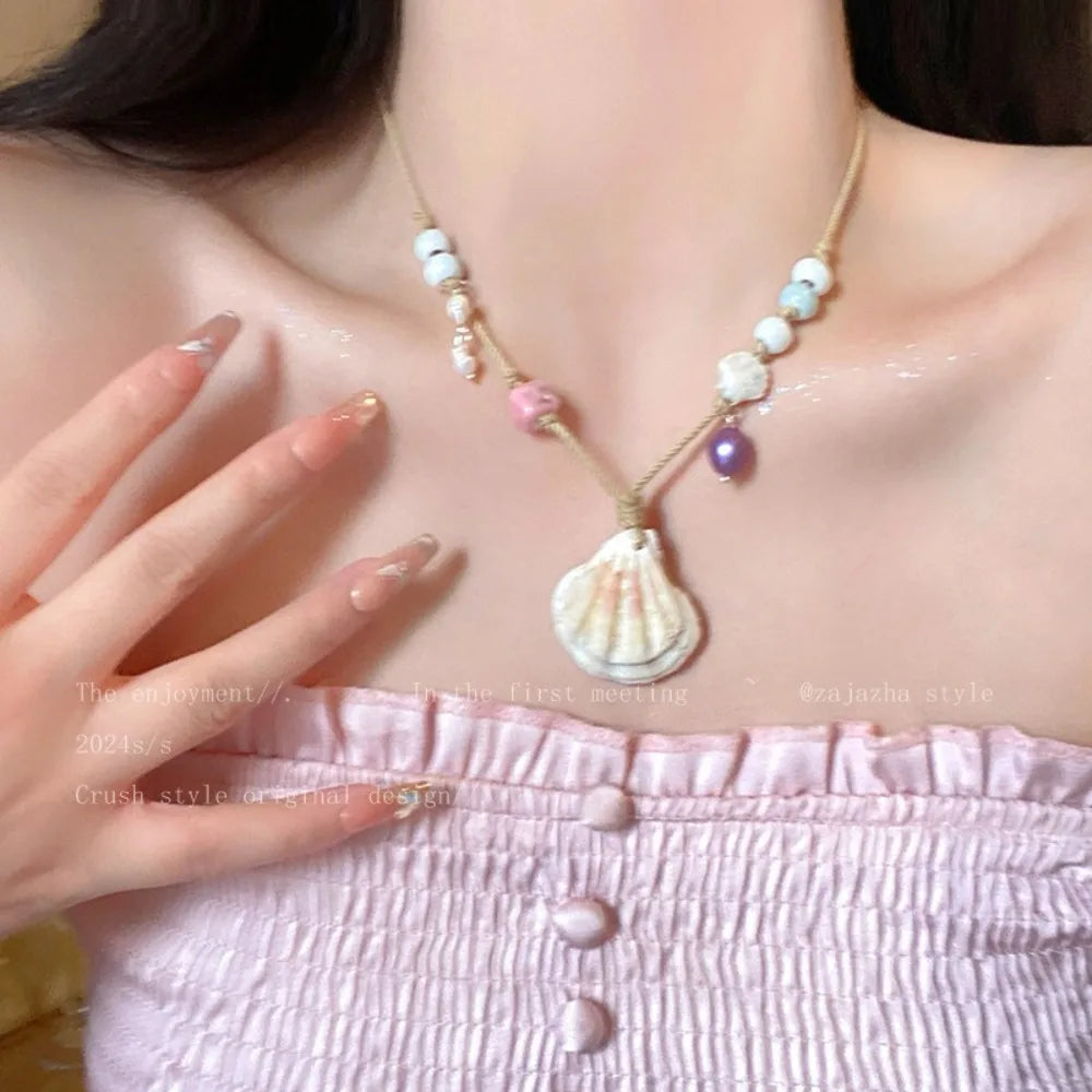 Sea Star Shell Beads Necklace – Bohemian Beach Jewelry