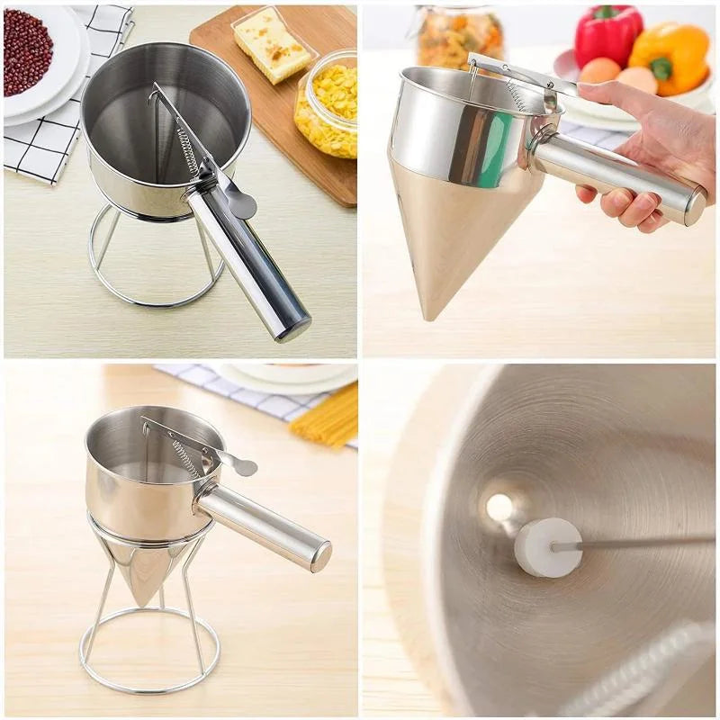 Stainless Steel Batter Dispenser with Stand – 600ml & 1200ml