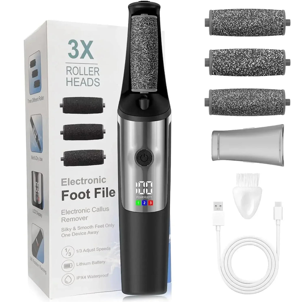 Rechargeable Electric Callus Remover | LED Display & Roller Heads