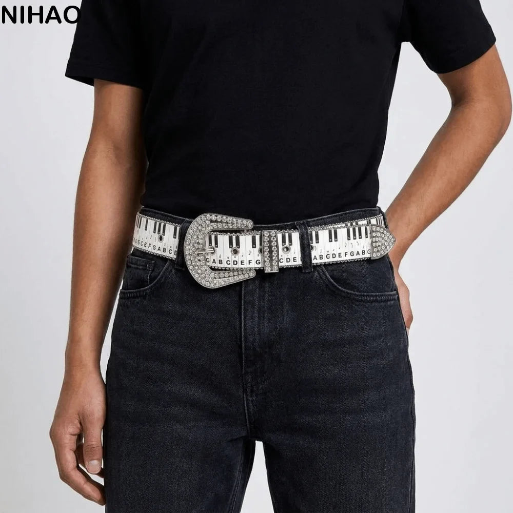Piano Key Graffiti Waist Belt – Y2K Harajuku Korean Style