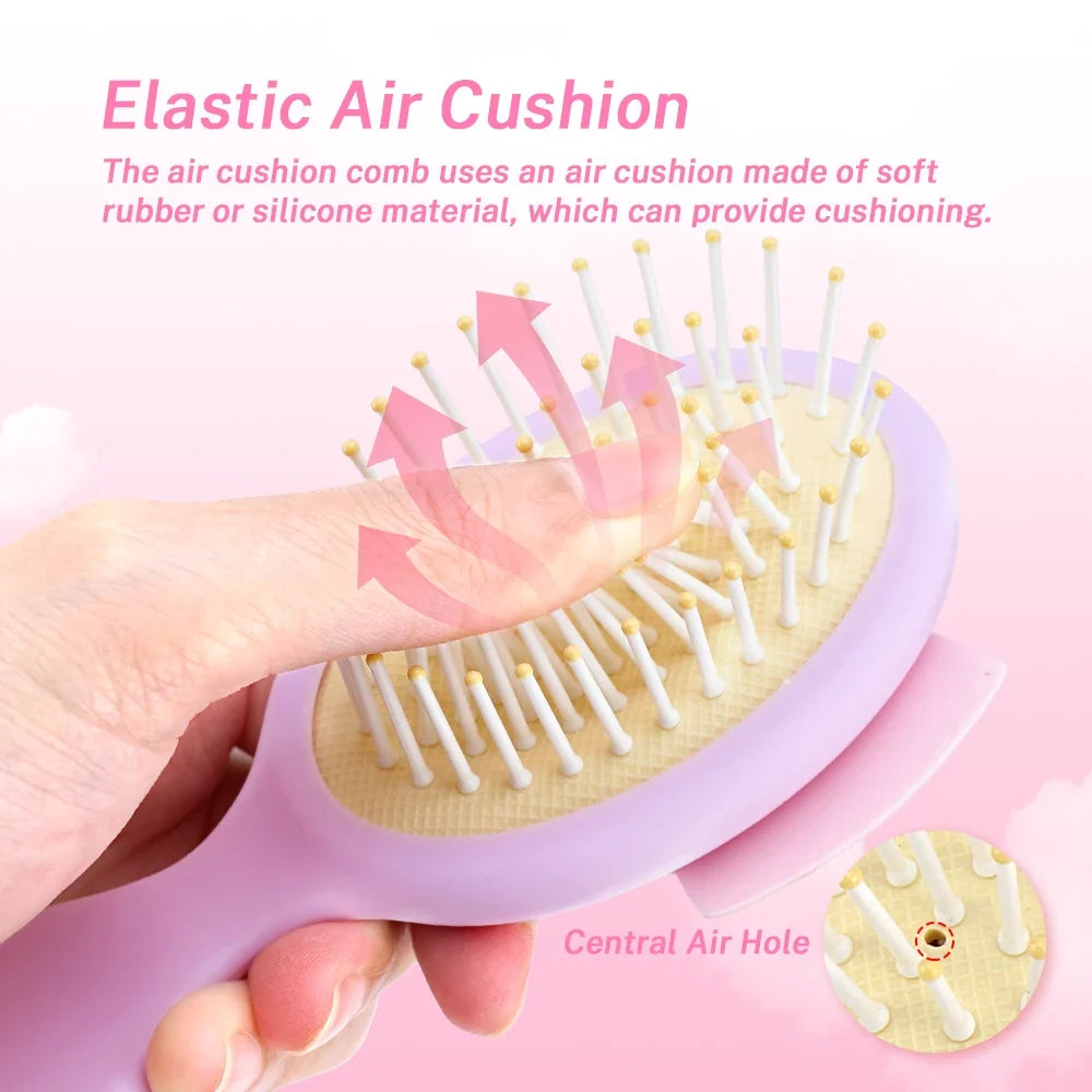 Mini Polka Dot Bow Air Cushion Hair Brush – Detangling Comb