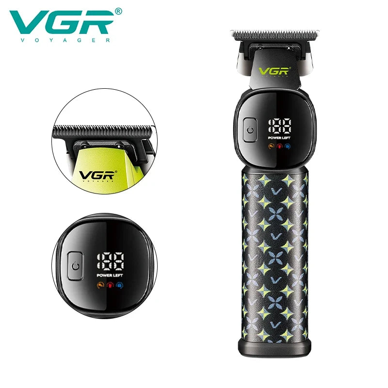 VGR V-185 Professional Hair Clipper LED USB Rechargeable