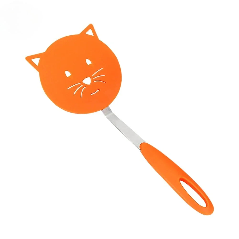 Cartoon Cat Nylon Spatula – Non-Stick Safe Cooking Turner