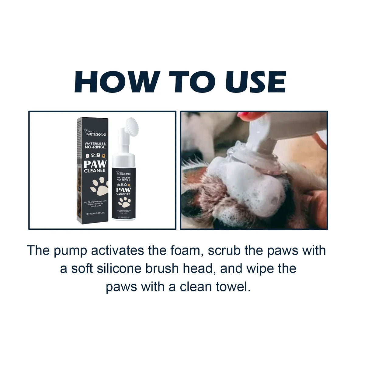 Yegbong Waterless Pet Paw Cleaner Foam for Dogs & Cats 100ml