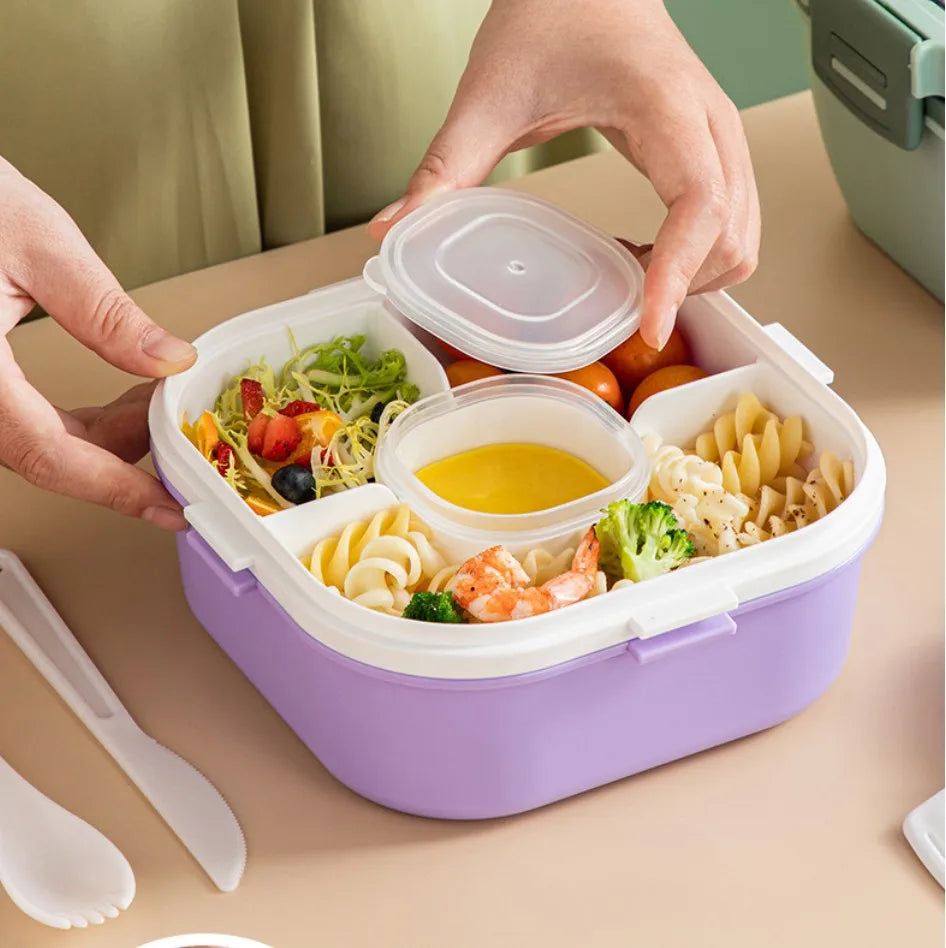 Thickened Simple Lunch Box Lid Microwave-safe Salad Bowl Office