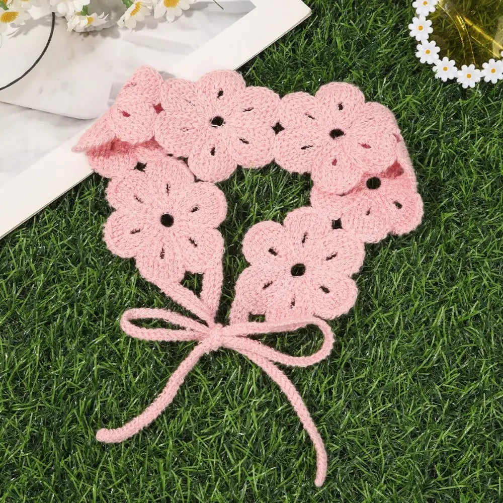 Crochet Flower Headband – Boho Floral Knit Hair Band for Women